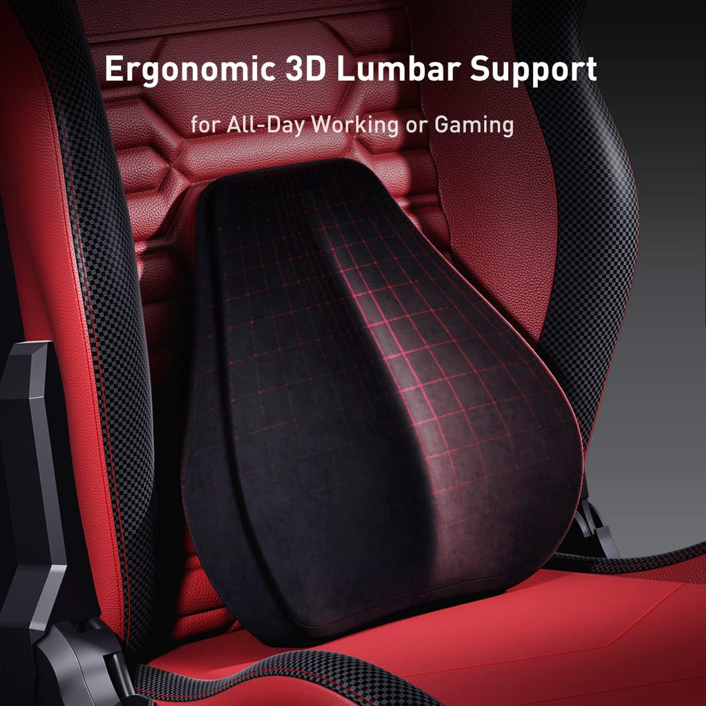 C3 Gaming Chair Office Chair PC Chair with Ergonomics Lumbar Support, Racing Style PU Leather High Back Adjustable Swivel Task Chair with Footrest (Red)