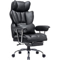Efomao Desk Office Chair,Big High Back PU Leather Computer Chair,Executive Swivel Chair with Leg Rest and Lumbar Support,Black Office Chair