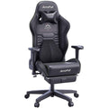 C3 Gaming Chair Office Chair PC Chair with Ergonomics Lumbar Support, Racing Style PU Leather High Back Adjustable Swivel Task Chair with Footrest (Black)